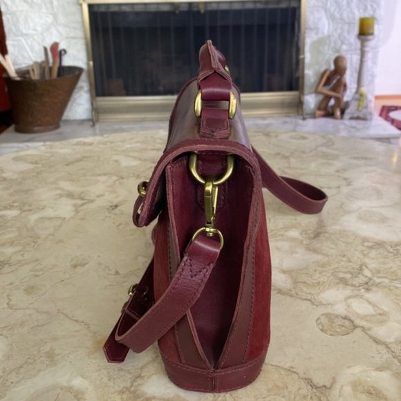 Madewell Burgundy Leather Doctors Satchel Shoulder Bag - Picture 4 of 10
